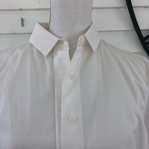 Akris Punto White button-down Pleated blouse sz 10 - Picture 3 of 6